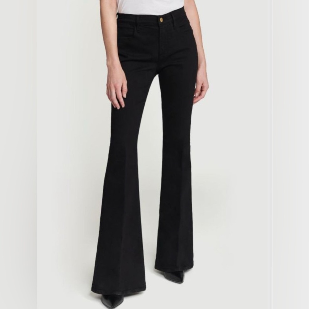 Frame Denim Le Pixie High Flare Jeans - Black 26